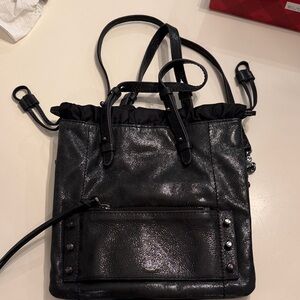 Black Leather Shoulder Bag Botkier with studs